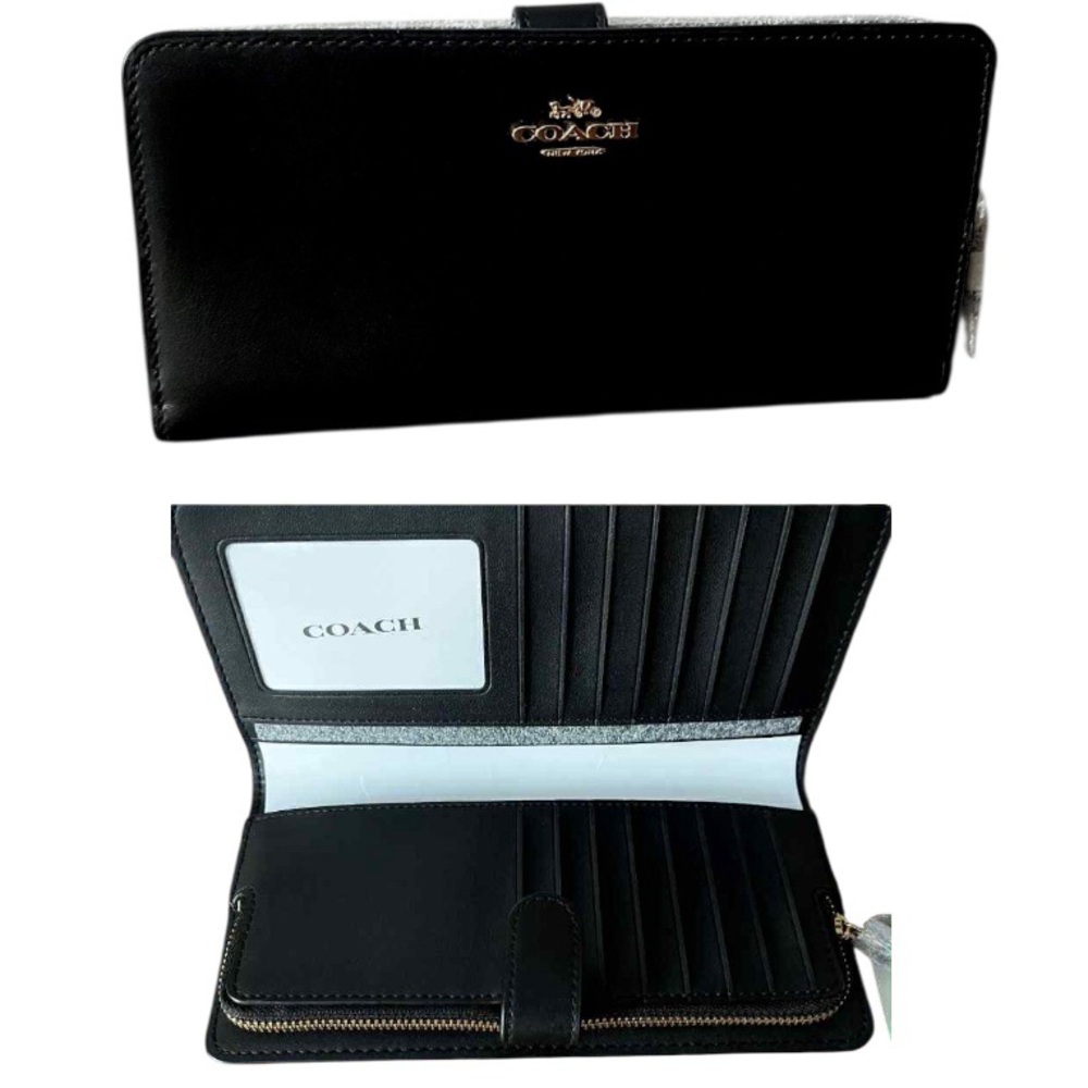 Coach Black Leather Key & Card Holder